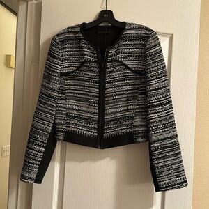 Black and white zip up jacket